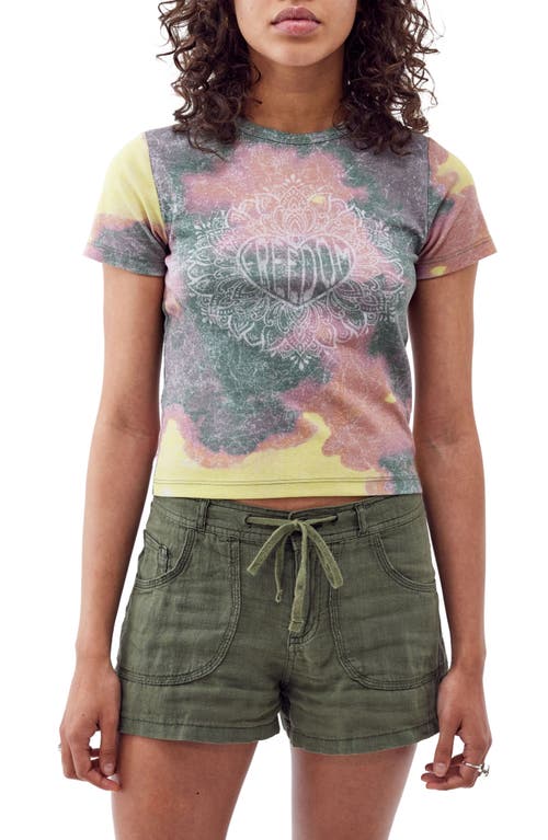 BDG Urban Outfitters Freedom Tie Dye T-Shirt in Green