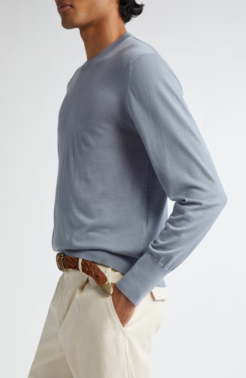 Eleventy Avalon Wool Crewneck Sweater In Sky Blue