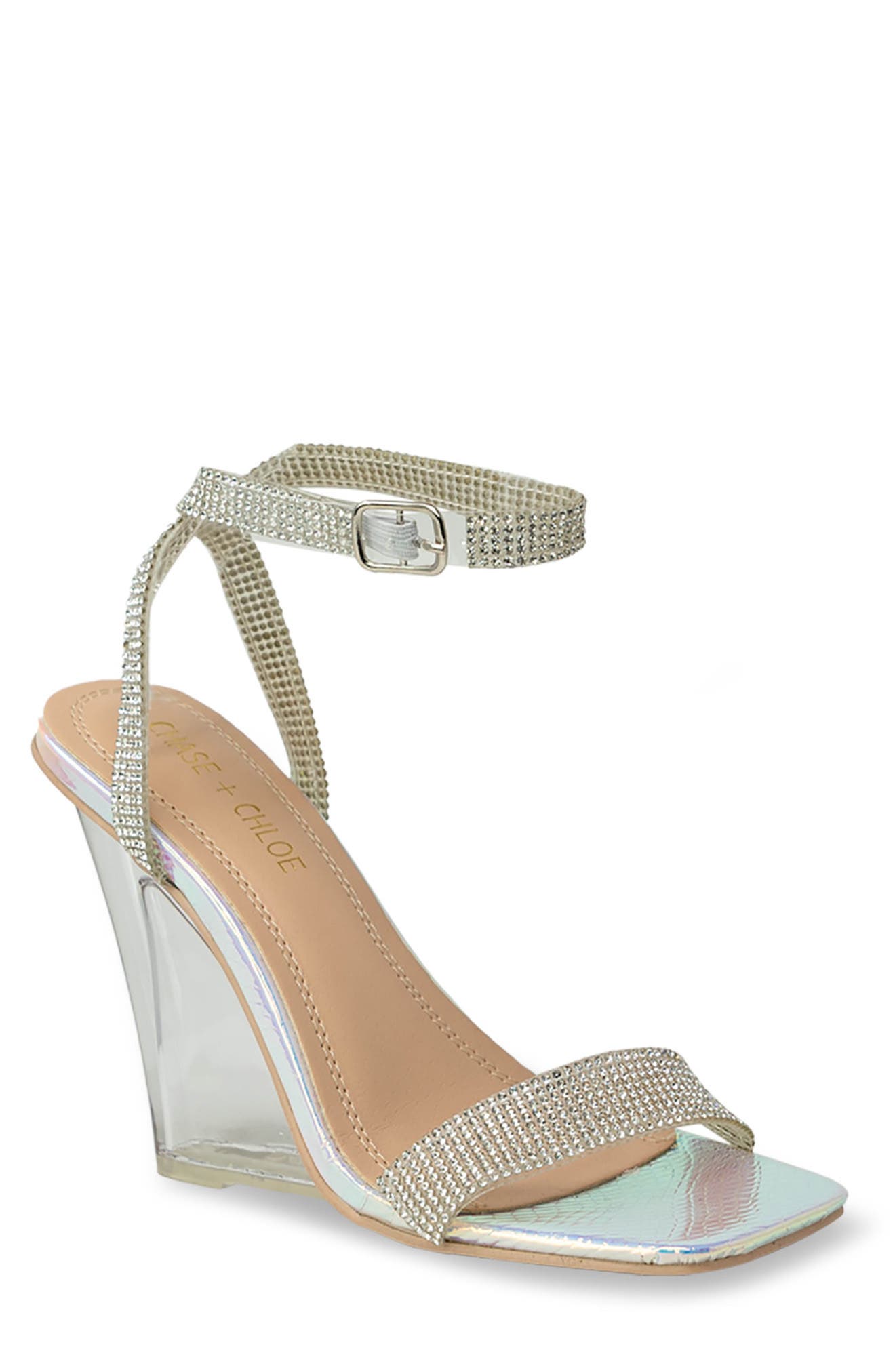clear wedge heels