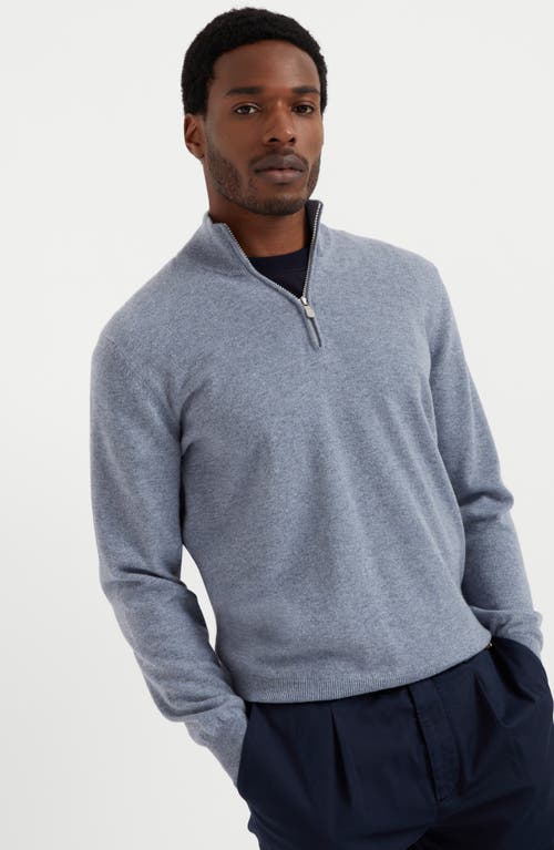 Shop Brunello Cucinelli Cashmere Sweater In Light Blue Denim