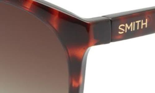 Shop Smith Bayside 55mm Polarized Round Sunglasses In Tortoise/brown Gradient