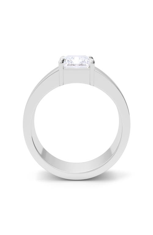 Hautecarat Radiant Cut Cigar Lab Created Diamond Ring In 2.00ctw 18k White Gold