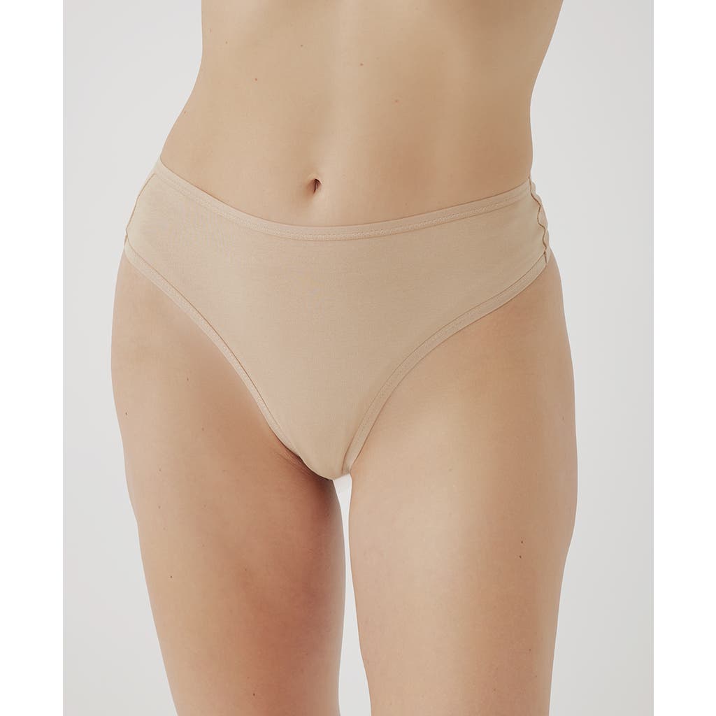 Shop Pact Organic Cotton Everyday High Rise Thong 6-pack In Neutrals