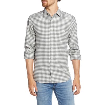 Faherty Stretch Seaview Regular Fit Check Flannel Button-Up Shirt, Ivory