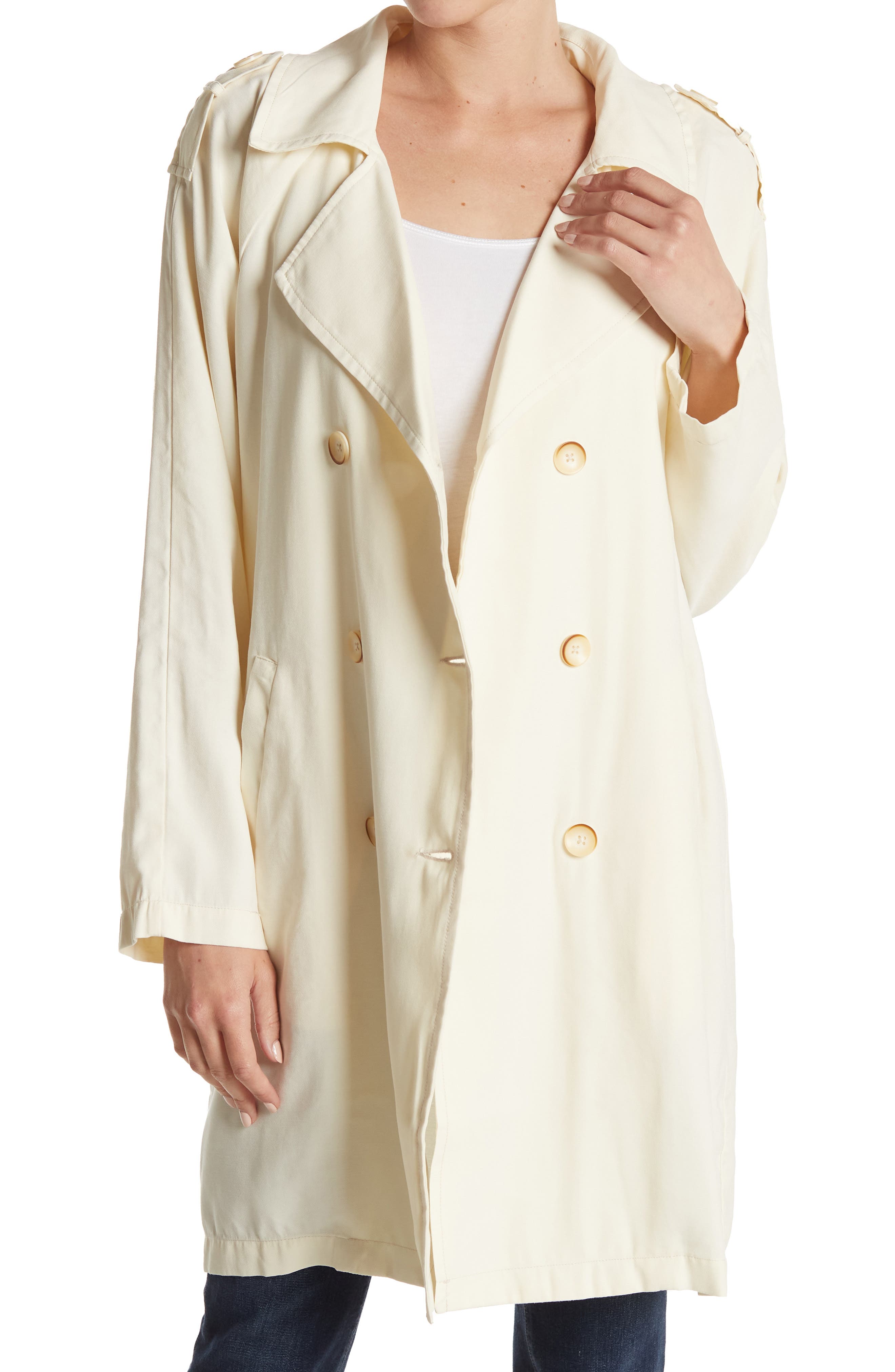 buttonless trench coat