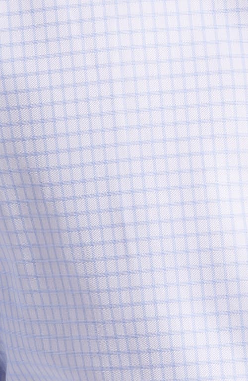 Nordstrom Trim Fit Grid Dress Shirt In White- Blue Twill Grid