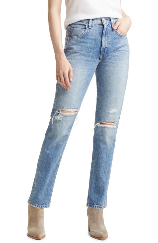 Slvrlake Virginia High Waist Slim Straight Leg Jeans In Crossroads