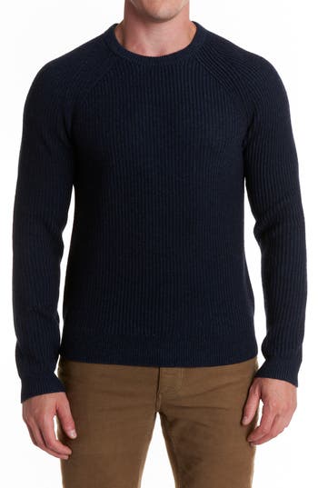Billy Reid Fisherman Rib Crewneck Sweater In Navy