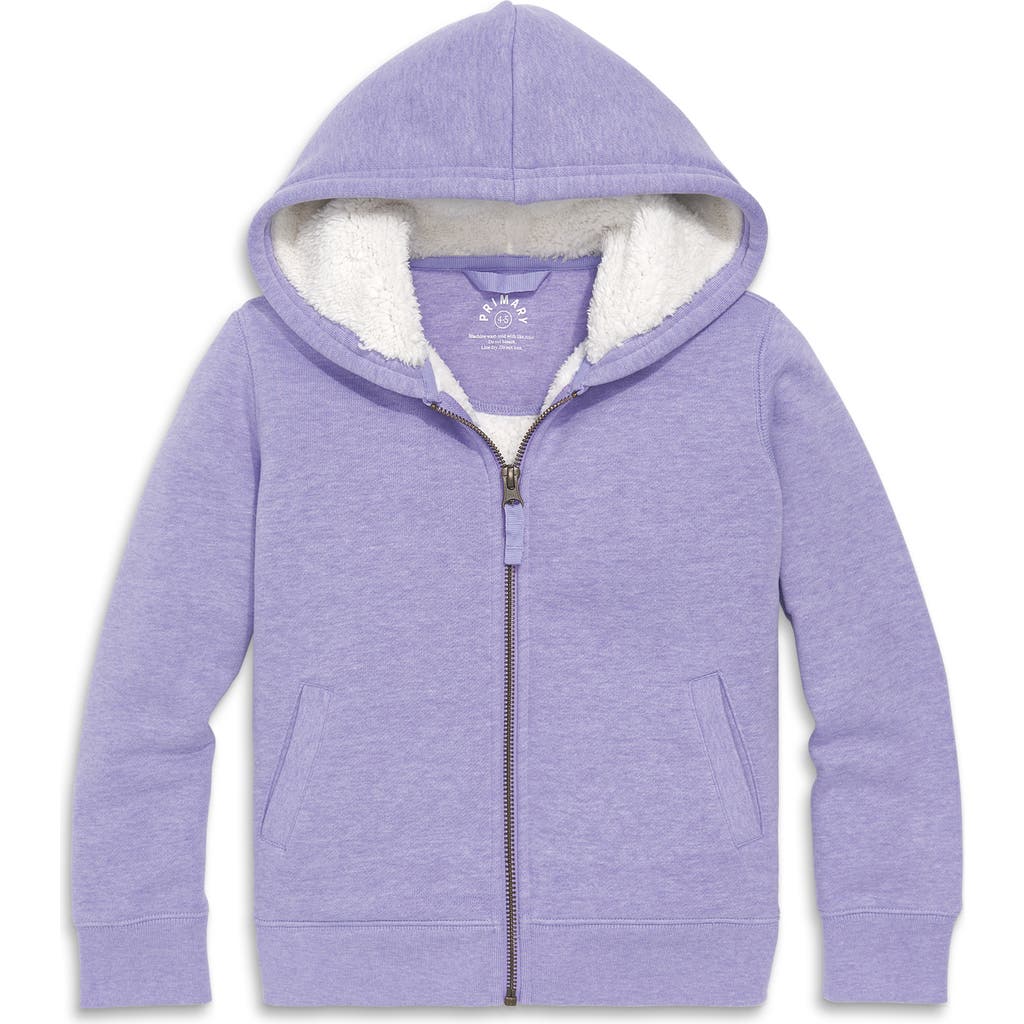 Primary Teddy Fleece-lined Zip Hoodie In Heather Iris