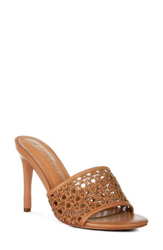 Rag & Co Tease Woven Raffia Sandal In Mocca