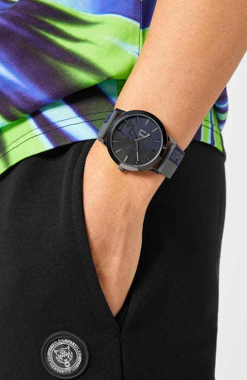 Philipp Plein Sport Three-hand Quartz Silicone Strap Watch, 44mm In Gun