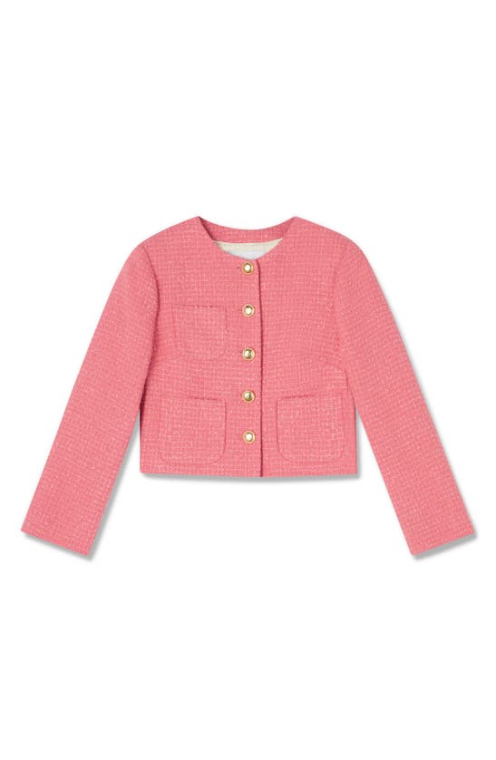 Shop Lk Bennett Allie Tweed Jacket In Blush