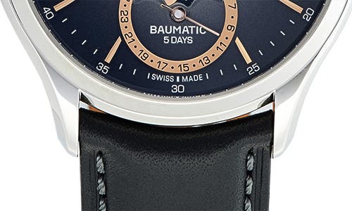 Shop Baume & Mercier Clifton Automatic Moon Phase Bracelet Watch, 42mm In Lacquered Gray