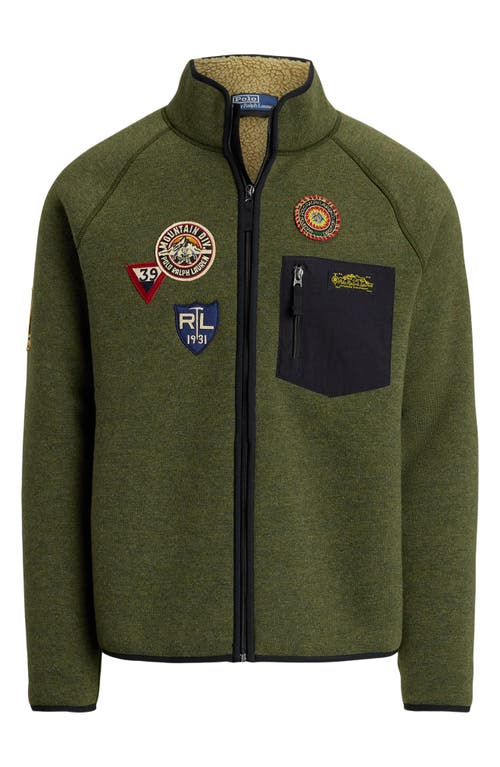 Shop Polo Ralph Lauren Bonded Fleece Jacket In Alpine Heather