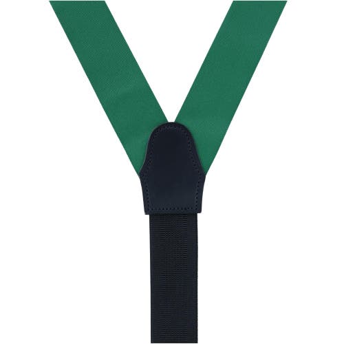 Trafalgar Big & Tall Phoenix 38mm Grosgrain Non Stretch Ribbon Button End Suspenders In Dark Green