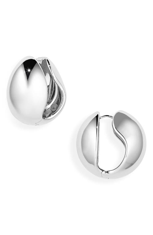 Logo Hoop Earrings in Silver