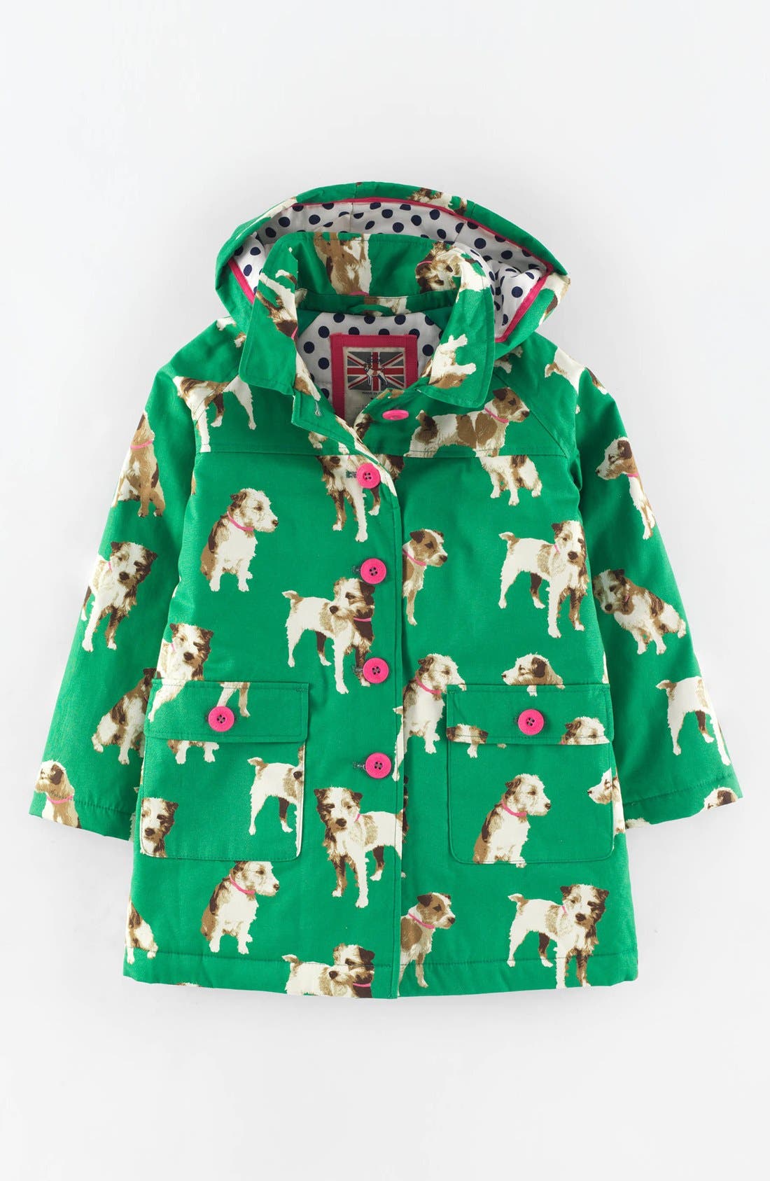 Mini Boden Hooded Rain Jacket (Toddler Girls, Little Girls & Big Girls