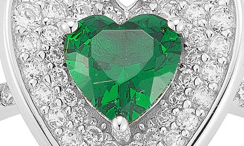 Sphera Milano Cz Pavé Double Heart Ring In Silver