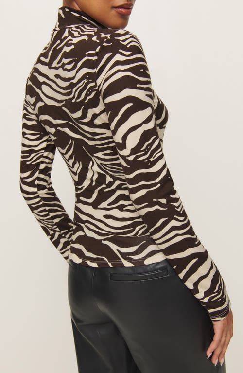 Shop Reformation Nell Turtleneck Jersey Top In Stampede