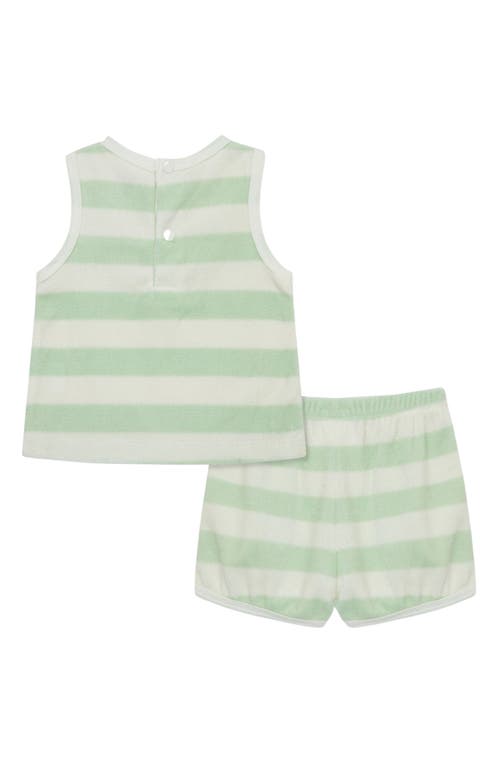 Shop Focus Stripe French Terry Set In Green