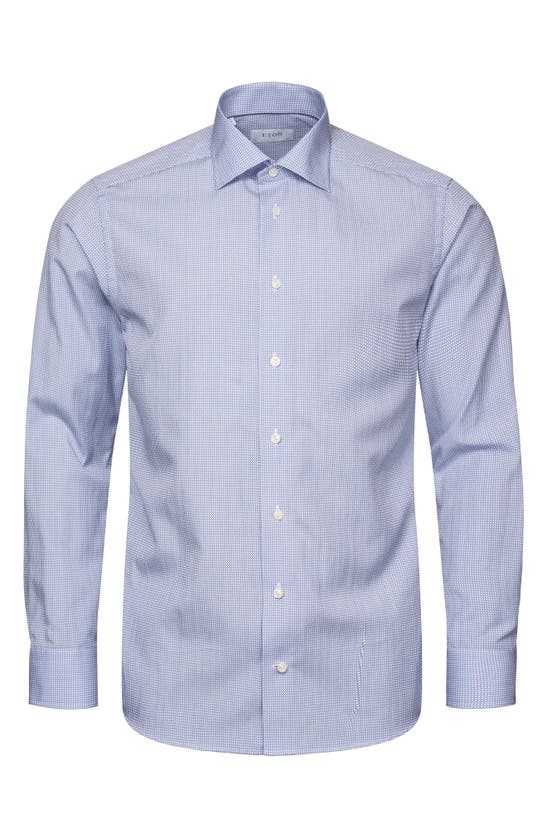 Shop Eton Contemporary Fit Microprint Dress Shirt In Medium Blue