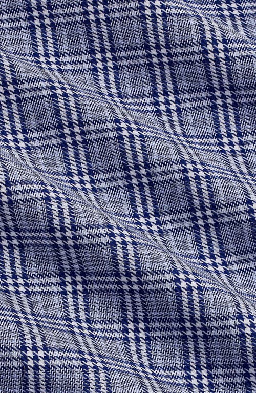 David Donahue Trim Fit Micropattern Cotton Dress Shirt In Navy