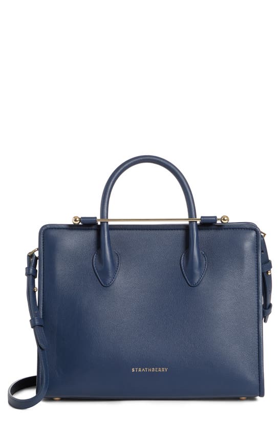 Strathberry Midi Convertible Tote In Navy Blue