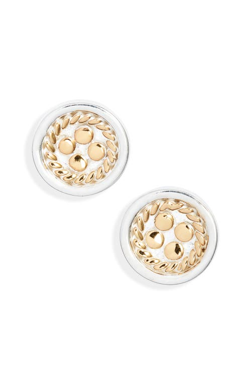 Shop Anna Beck Classic Mini Stud Earrings In Two Tone