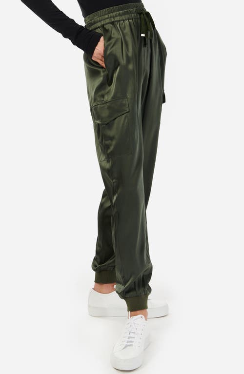 Shop Cami Nyc Elsie Stretch Silk Joggers In Thyme