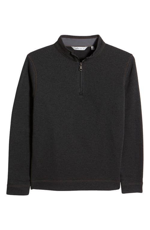 Peter Millar Quarter Zip Fleece Sweatshirt in Black
