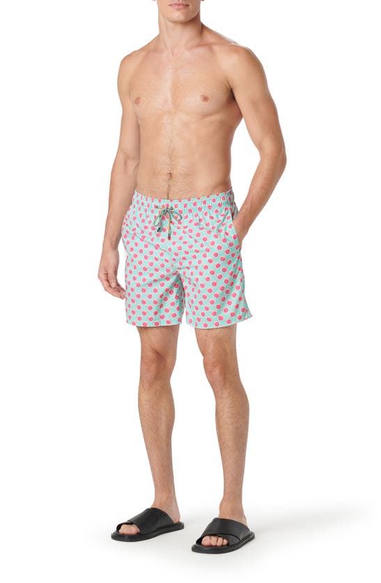 Shop Bugatchi Cosmo Swim Trunks In Seafoam