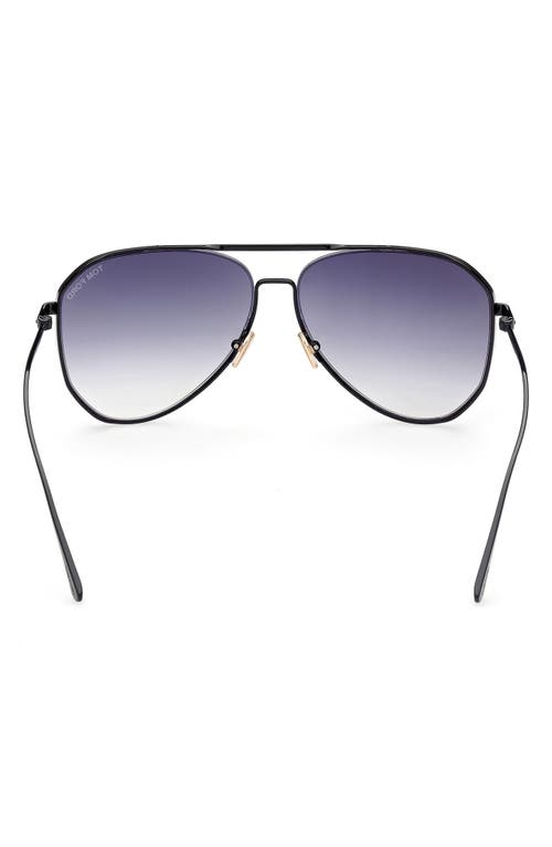 Shop Tom Ford Charles-02 60mm Aviator Sunglasses In Sblk/smkg