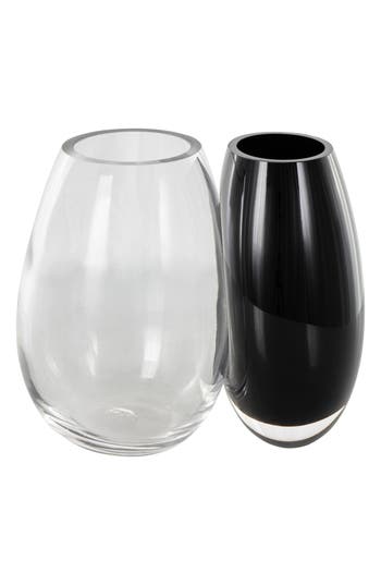 Vivian Lune Home Recycled Glass Vase In Black