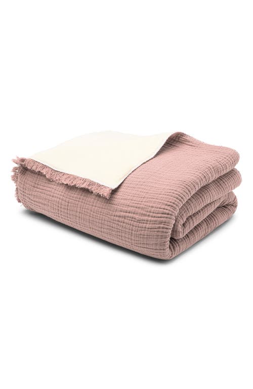 House No.23 Alaia High Pile Fleece Throw in Dusty Rose at Nordstrom