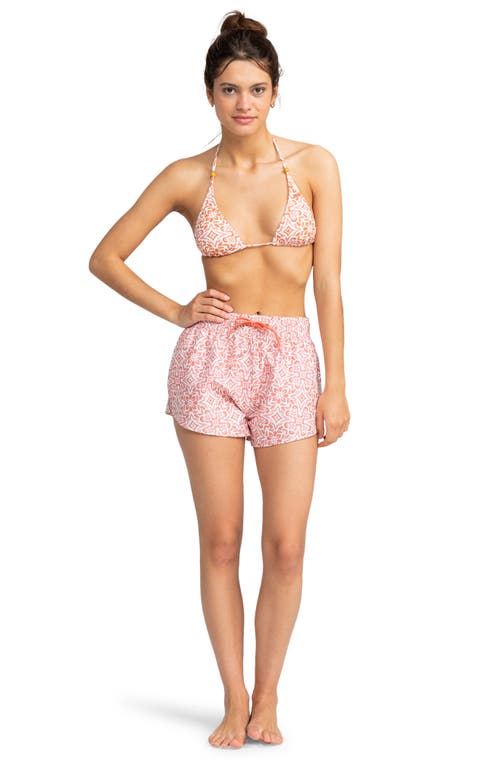 Shop Roxy Cover-up Board Shorts In Cloud Fresco Tile