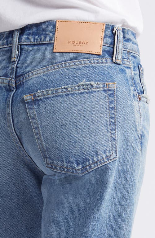 Shop Moussy Vintage Mv Cheval Low Rise Straight Leg Jeans In Light Blue