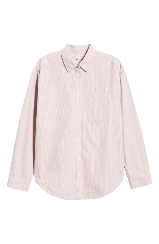 Shop Bp. Oxford Cotton Button-up Shirt In Pink Ash Mini Oxford Stripe