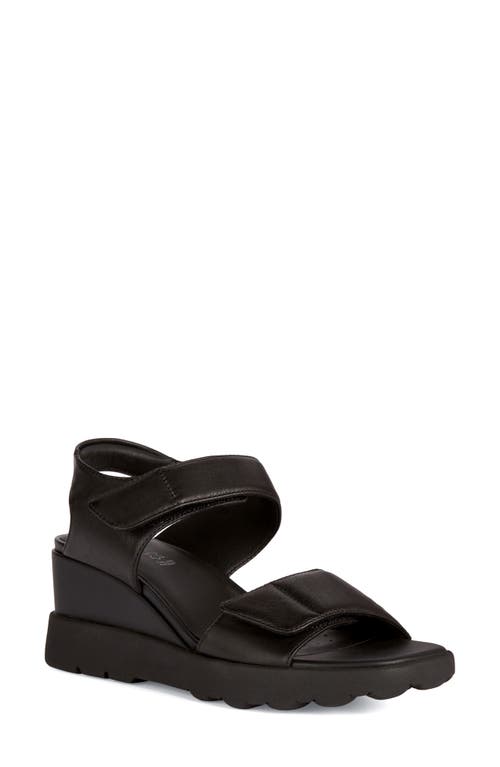 Geox Spherica Wedge Sandal in Black at Nordstrom, Size 10.5Us