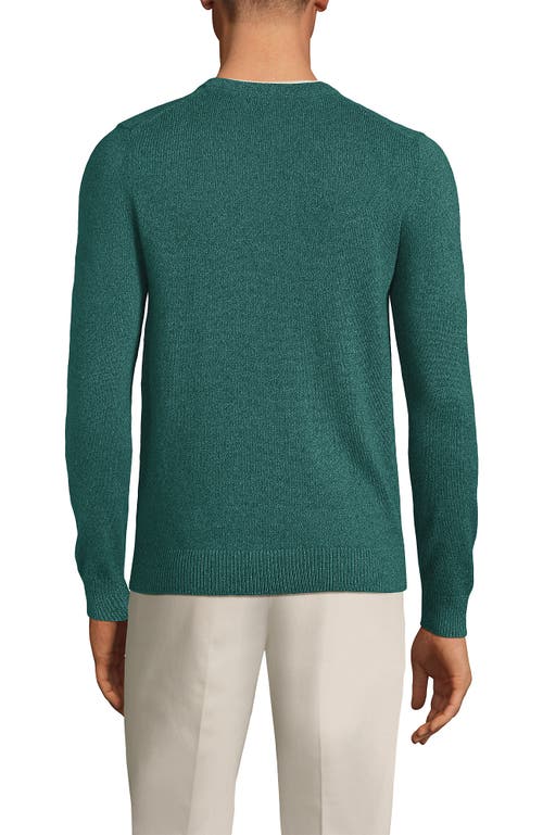 Shop Lands' End Fine Gauge Cashmere V-neck Sweater In Light Balsam Marl