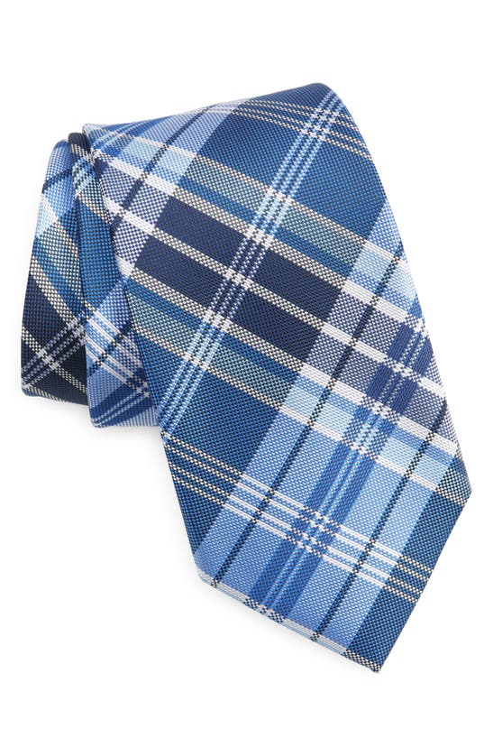 Tommy Hilfiger Classic Plaid Tie In Navy/ Blue