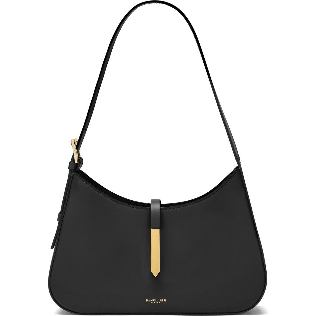 Demellier Tokyo Smooth Leather Shoulder Bag In Black