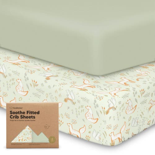 Keababies Soothe Fitted Crib Sheet In Green