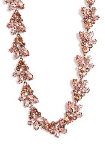 Knotty Crystal Statement Collar Necklace In Gold