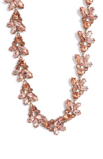 Knotty Crystal Statement Collar Necklace In Gold/topaz