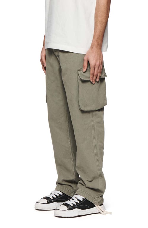 Shop Purple Brand Wide Leg Cotton Canvas Cargo Pants In Green