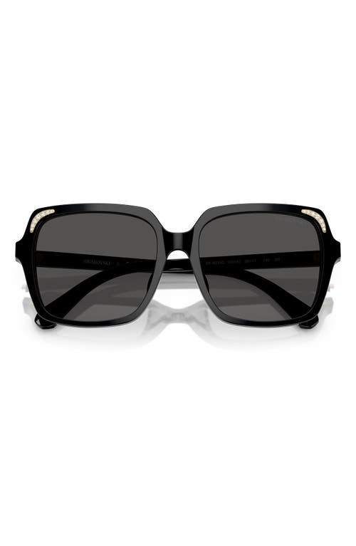 Swarovski 56mm Square Sunglasses In Black