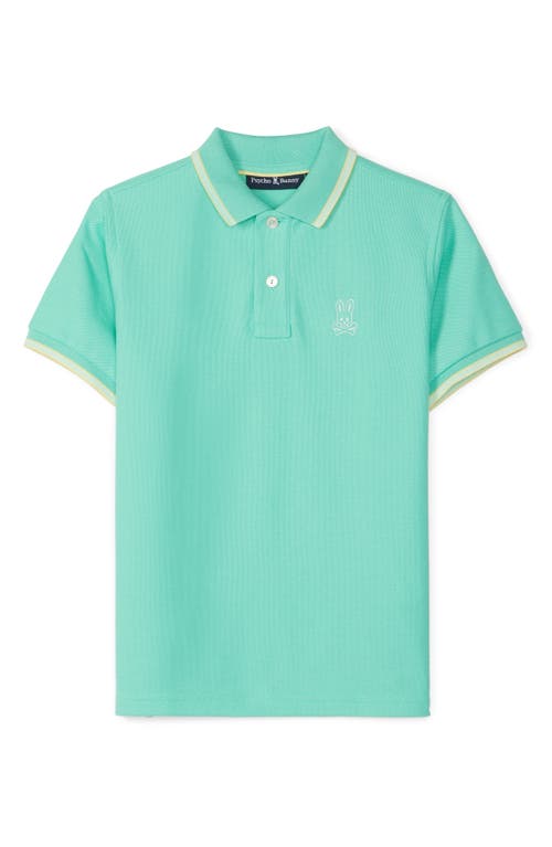 Shop Psycho Bunny Kids' Bunny Tipped Piqué Polo In Electric Green