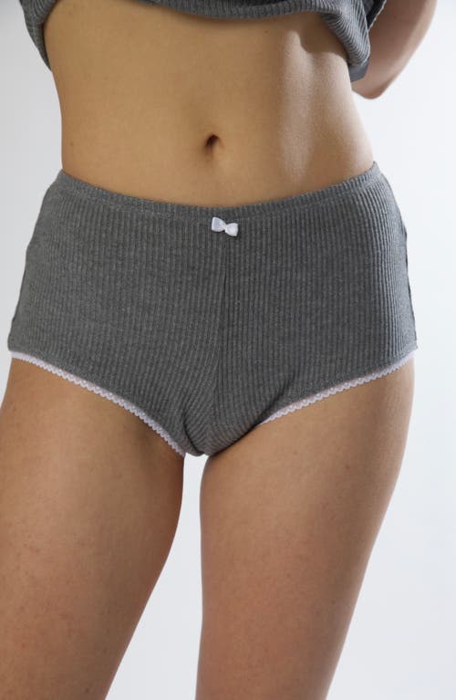 Andine Antonela Geneva Rib Shorts in Grey 