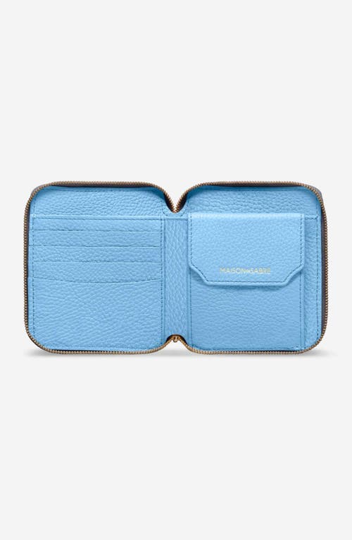 Maison De Sabre Maison De Sabré Small Leather Zip Around Wallet In Graphite Sky
