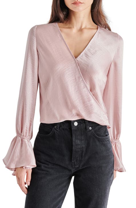 Lucky Brand Womens Crushed Velvet Cold Shoulder Top Blouse Blush Pink  Romantic S